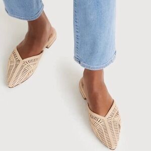 Birdies The Swan Woven Leather Cream Mule